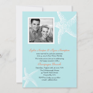 Convite Modelo de Foto de Estrela-do-Mar Azul Claro Apenas