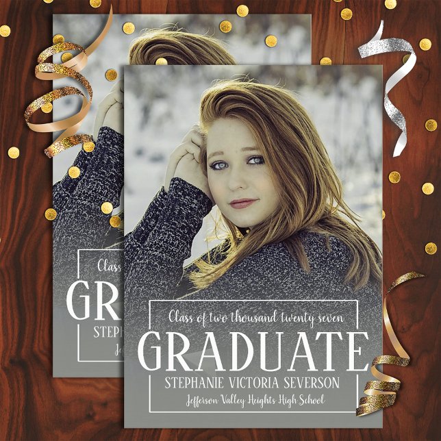 Convite Modelo de Foto de Formatura para Festa de Graduaçã (Criador carregado)