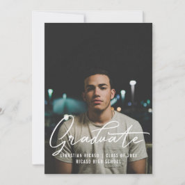 Convite Modelo de Foto de Graduado Personalizado