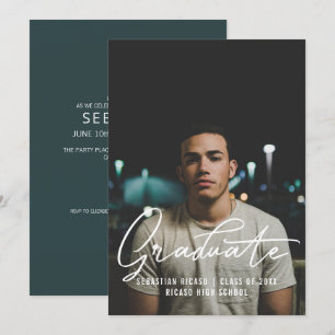 Convite Modelo de Foto de Graduado Personalizado