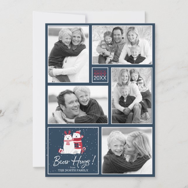 Convite Modelo de Foto de Hugs de Urso Polar ID851 (Frente)