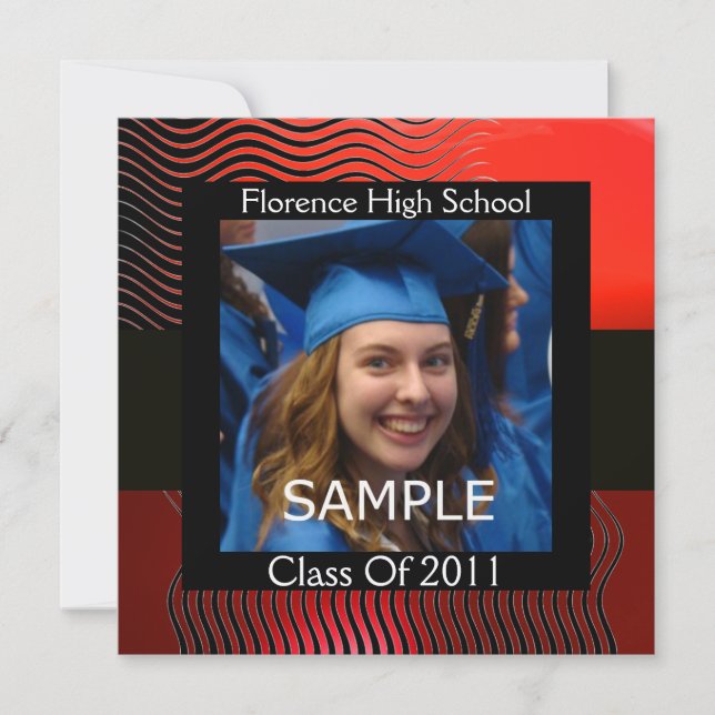 Convite MODELO DE FOTO DE ONDAS SOFISTICADAS MONOGRAMA, Pr (Frente)