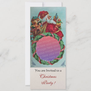 Convite Modelo de Foto ENGRAÇADO SANTA CLAUS VINTAGE