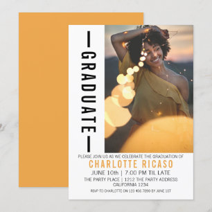 Convite Modelo de Foto Moderna de Graduação Personalizado
