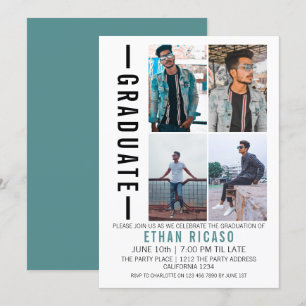 Convite Modelo de Foto Moderna de Graduação Personalizado