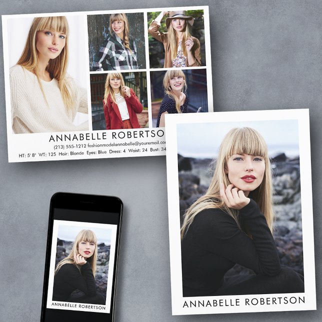 Convite Modelo de Foto Moderno 6 e Placa Comp do Ator (Customize to change background color, text size or text style. Available for prints and download.)