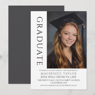 Convite Modelo de Foto Moderno de Formatura Personalizado