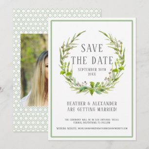 Convite Modelo de Foto para Salvar a Data com Arte de Grin