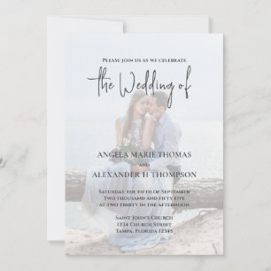 Convite Modelo de Foto RSVP de Código QR Elegante