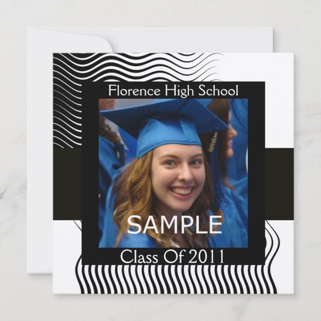 Convite MODELO DE FOTOGRAFIA DE na moda WAVES MONOGRAM, br (Frente)