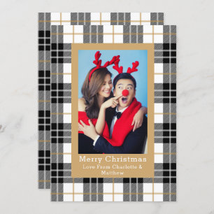 Convite Modelo de Fotografia de Padrão de xadrez Personali