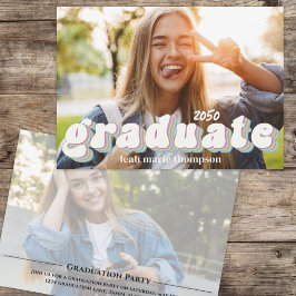 Convite Modelo de Fotografia de Tipografia de formando Ret