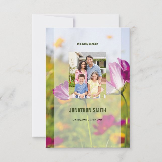 Convite Modelo de Funeral Imprimível (Frente)