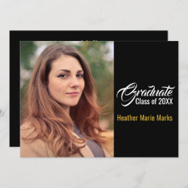 Convite Modelo de Graduação Elegante de Foto Personalizada