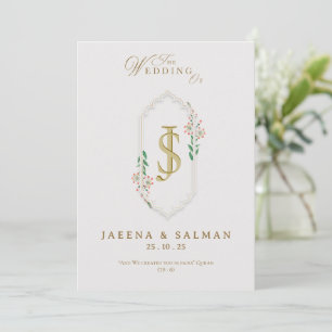 Convite Modelo de impressão de monograma de casamento