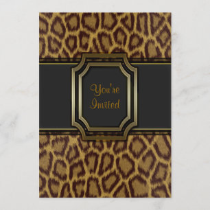 Convite Modelo de Impressão Leopardo