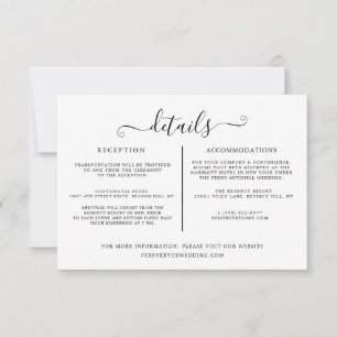 Convite Modelo de Informações de Detalhes de Casamento