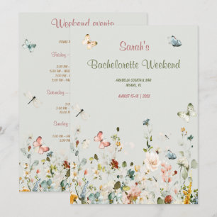 Convite Modelo de Itinerário de Despedida de Solteira Boho