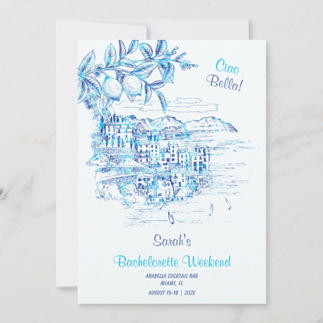 Convite Modelo de Itinerário de Festa de Despedida de Solt (Frente)