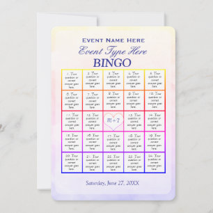 Convite Modelo de Jogo de Bingo