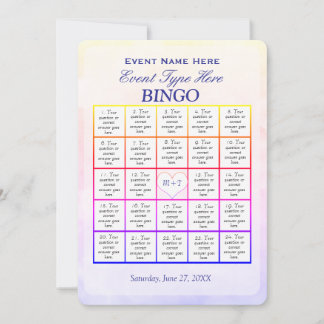 Convite Modelo de Jogo de Bingo
