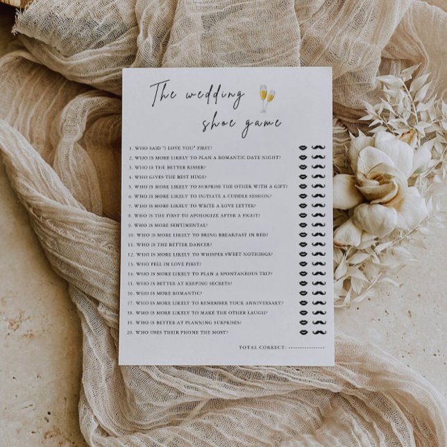 Convite Modelo de Jogo de Calçado de Casamento Moderno, (Modern Wedding Shoe Game Template, Invitation)