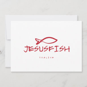 Convite modelo de logotipo Jesus FISH