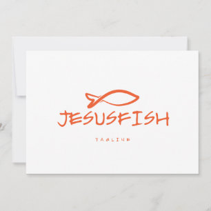 Convite modelo de logotipo Jesus FISH