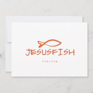 Convite modelo de logotipo Jesus FISH