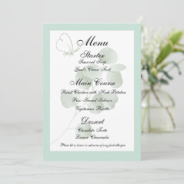 Convite Modelo de Menu de Casamento Boho com Eucalipto, Re