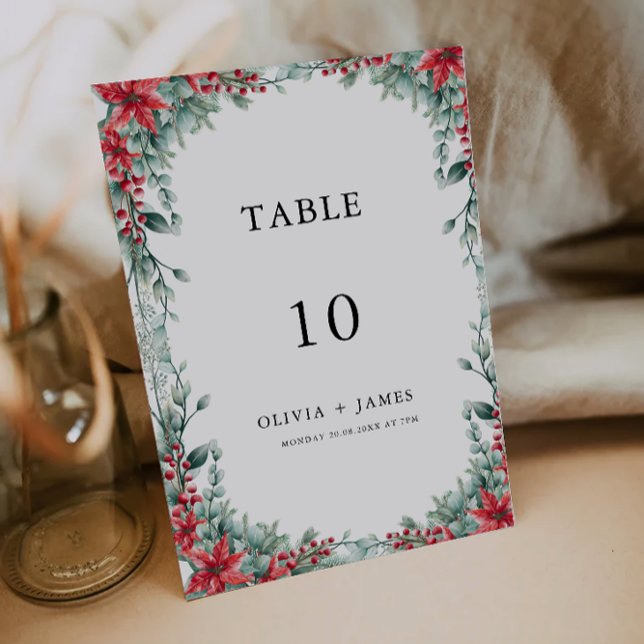 Convite Modelo de mesa de de natal (Christmas Wedding table card Template)