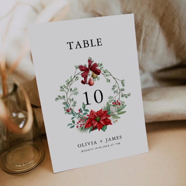 Convite Modelo de mesa de de natal (Christmas Wedding table card Template)