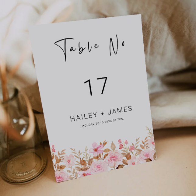 Convite Modelo de mesa rosa (Rose Wedding table card Template)