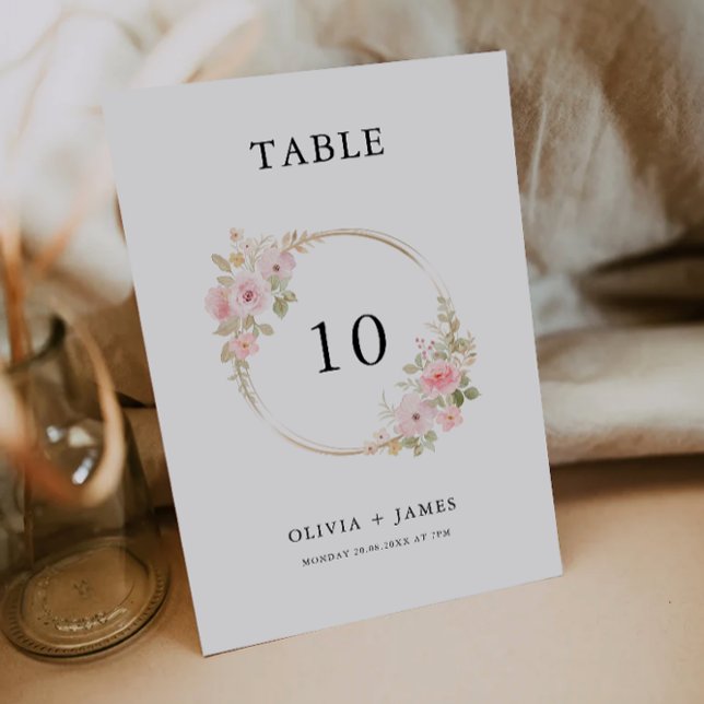 Convite Modelo de mesa rosa (Rose Wedding table card Template)