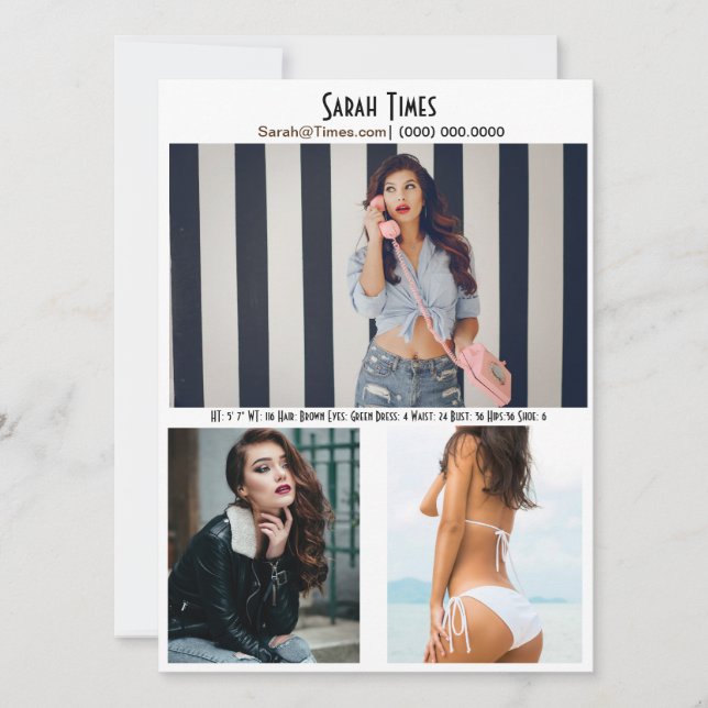 Convite Modelo de Modelo de placa comp para mulher (Frente)