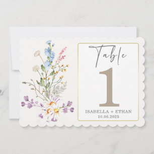 Convite modelo de número de mesa Flor Silvestre