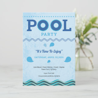 Convite Modelo de Panfleto de Festa de Piscina de Verão