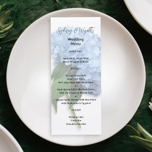 Convite Modelo de Papel Alto do Menu Casamento de Hydrange