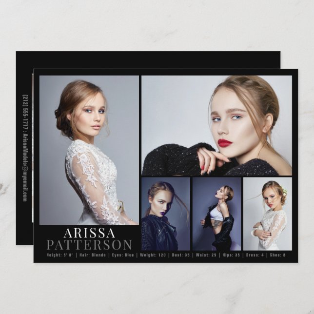 Convite Modelo de Placa Comp 6 Foto 5.5x7.5 (Frente/Verso)