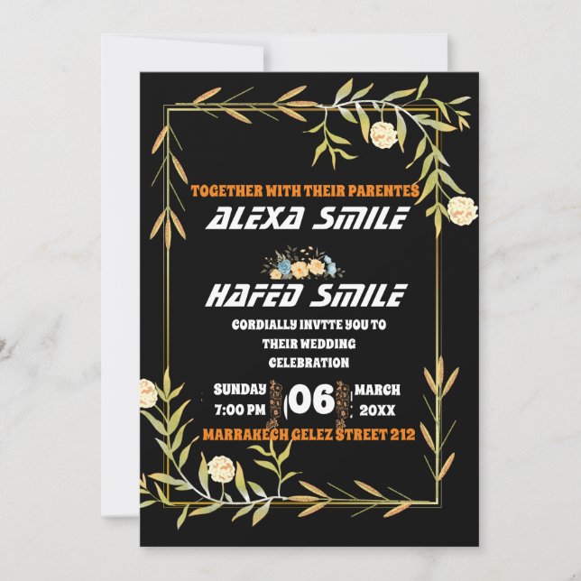 Convite Modelo de Placa de Boas-Vindas para Chá de Noiva,  (Frente)