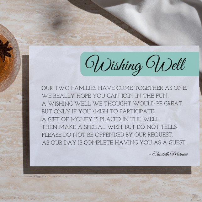 Convite Modelo de placa de poço de desejo de Blush moderno (Modern Blush Wishing Well Card | Wedding & Bridal Shower Printable  )