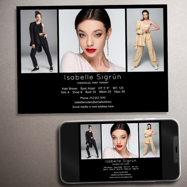 Convite Modelo de placa fotográfica comp Modelo 5x7 Preto (Available in high quality print or digital download for quick messaging, email or self printing.)