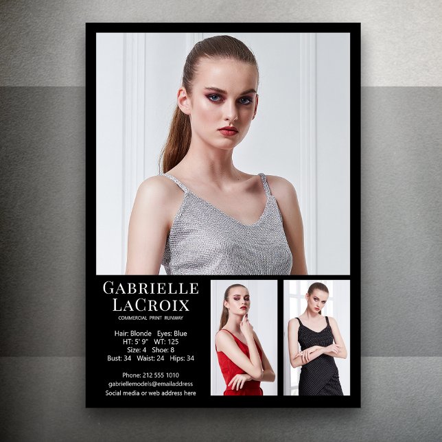 Convite Modelo de placa fotográfica comp Modelo 5x7 Preto (Available in print or instant digital download for quick messaging, email or self printing.)