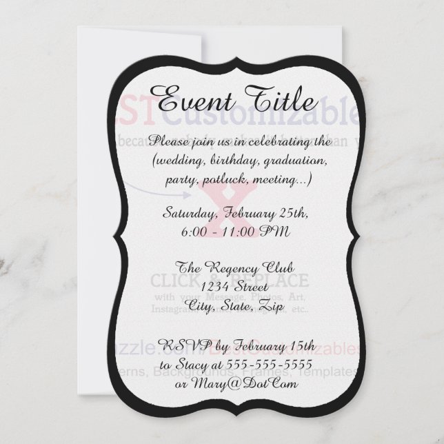 Convite Modelo de Presente de Vazio personalizável (Frente)