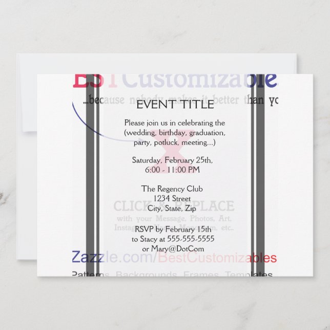 Convite Modelo de Presente de Vazio personalizável (Frente)