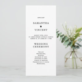 Convite Modelo de Programa de Casamento Moderno