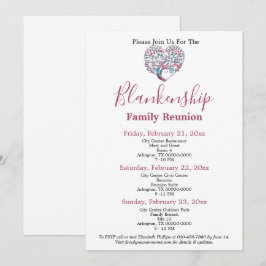 Convite Modelo de Reunião Colorida da Família de Árvores e