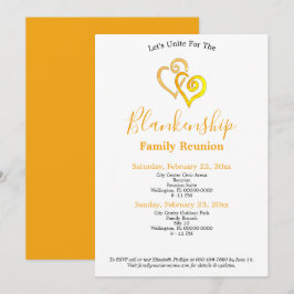 Convite Modelo de Reunião da Família de Corações Vinculado