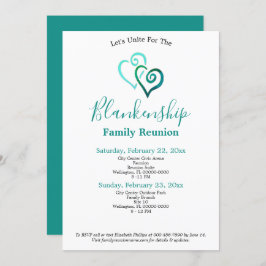 Convite Modelo de Reunião da Família de Corações Vinculado