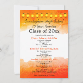 Convite Modelo de Reunião de Classe de Aquarela Laranja